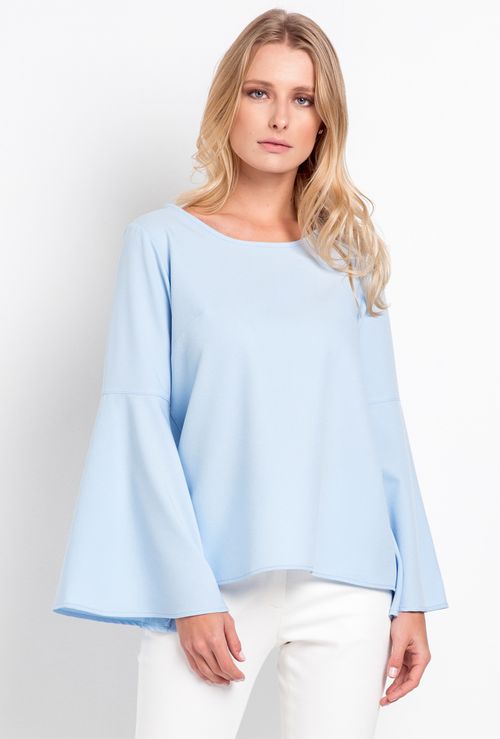 Blusa Manga Sino Cagliari Azul Claro