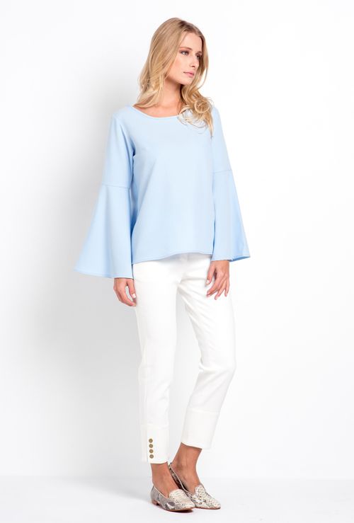 Blusa Manga Sino Cagliari Azul Claro