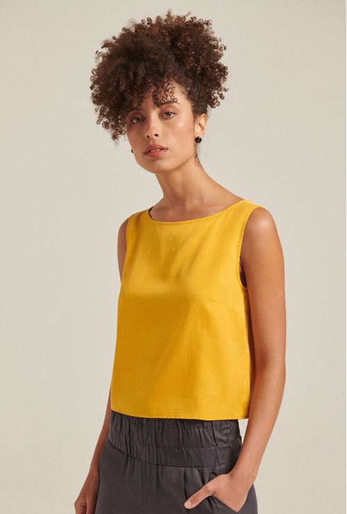 Regata Stiniva Em Lyocell Cropped Açafrão