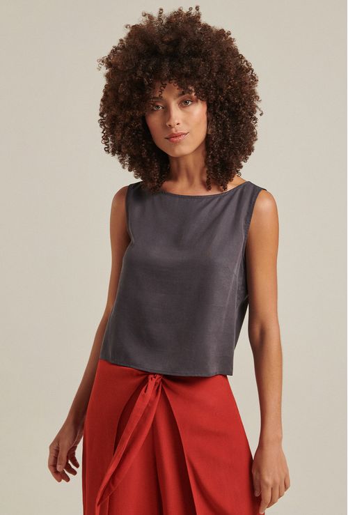 Regata Stiniva Em Lyocell Cropped Chumbo