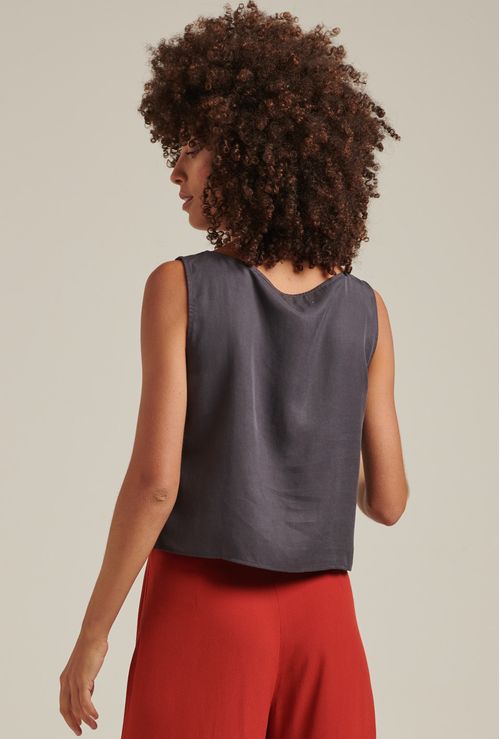 Regata Stiniva Em Lyocell Cropped Chumbo