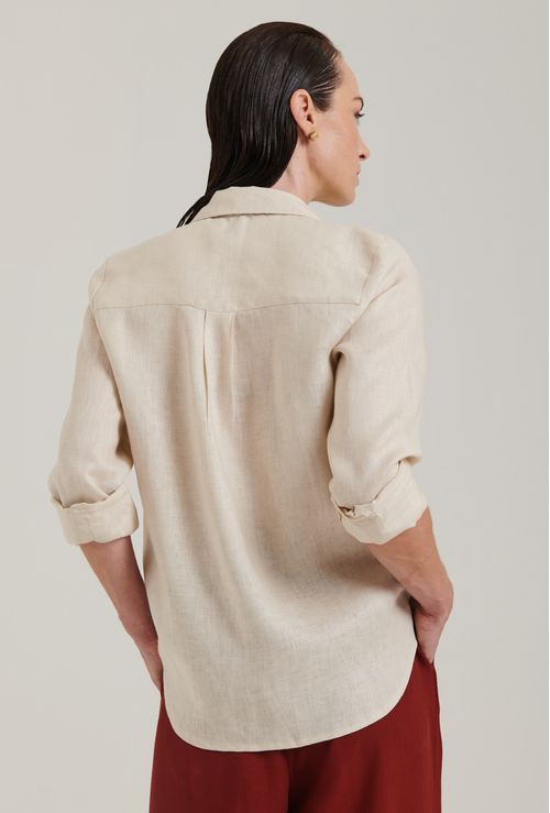 Camisa lapônia 100% linho areia