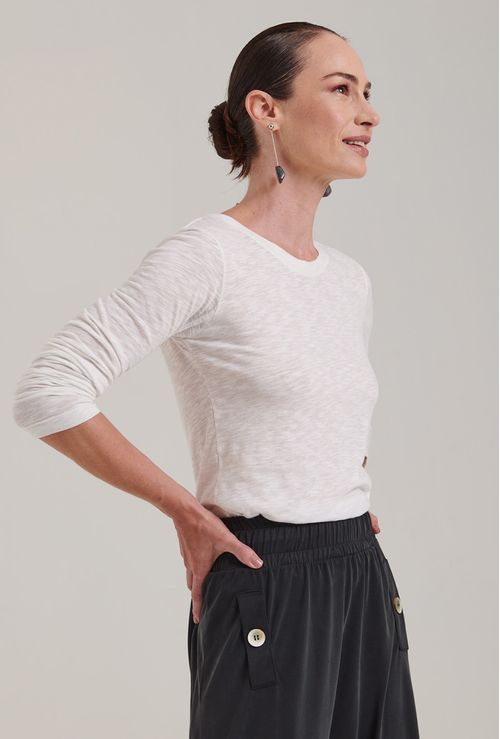 Blusa Ferrara Flamê Manga Longa Branca