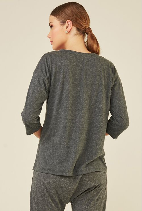 Blusa Meia Manga Ushuaia Malha PET Cinza
