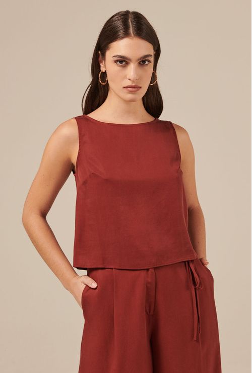 Regata Stiniva Em Lyocell Cropped Vinho