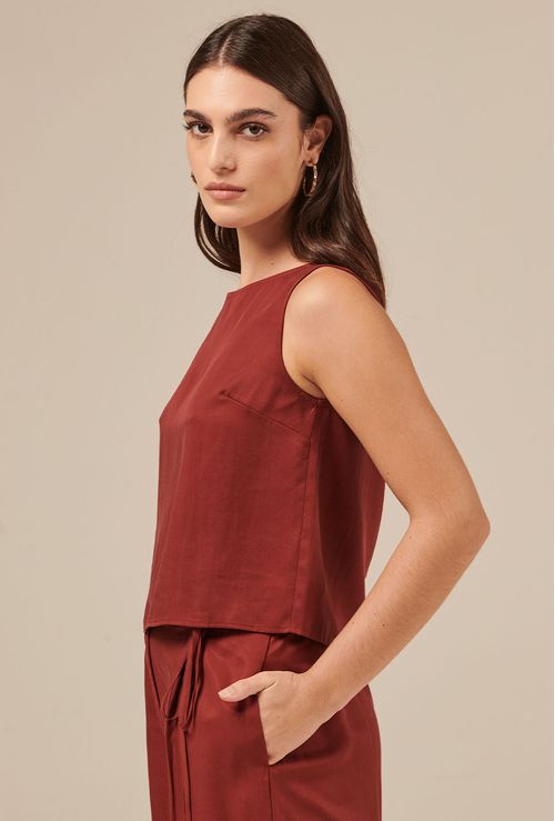 Regata Stiniva Em Lyocell Cropped Vinho