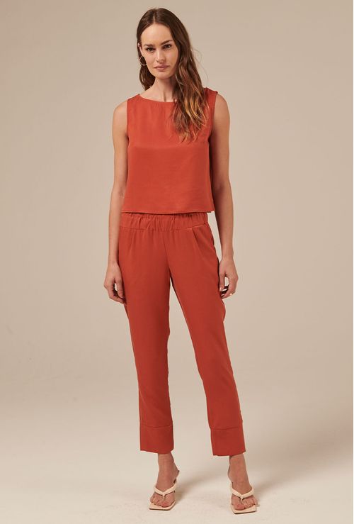Regata Stiniva Em Lyocell Cropped Telha