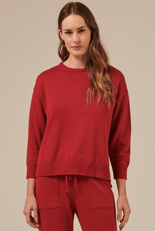 Blusa Burnaby em Tricot Meia Manga Hibisco