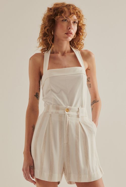 Regata Kiotari em Viscose Cropped Off White