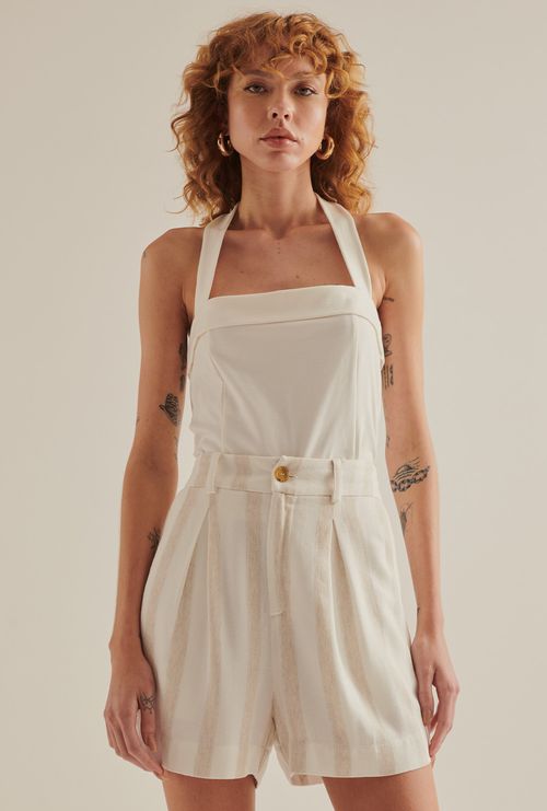 Regata Kiotari em Viscose Cropped Off White