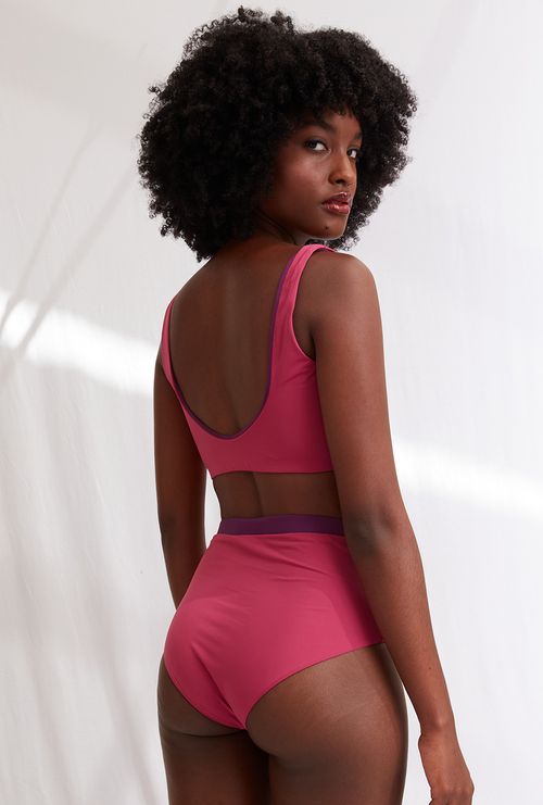 Top kemer biodegradável uva e fucsia