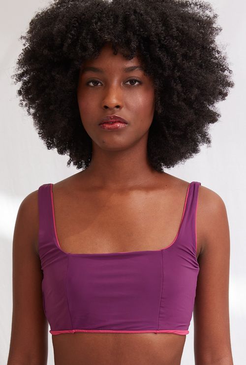 Top kemer biodegradável uva e fucsia