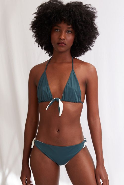 Sutiã laço biodegradável verde e off white