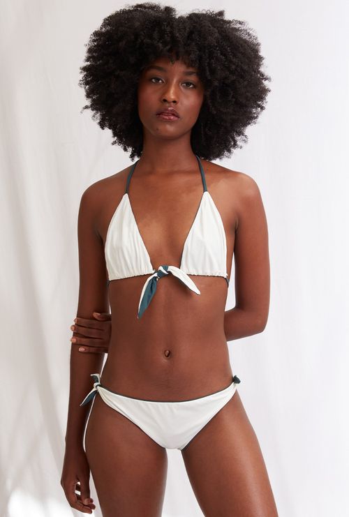 Sutiã laço biodegradável verde e off white