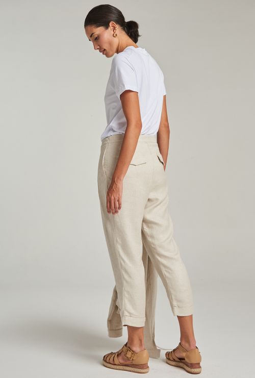 Calça Utah Bolso Faca com Pregas Cru