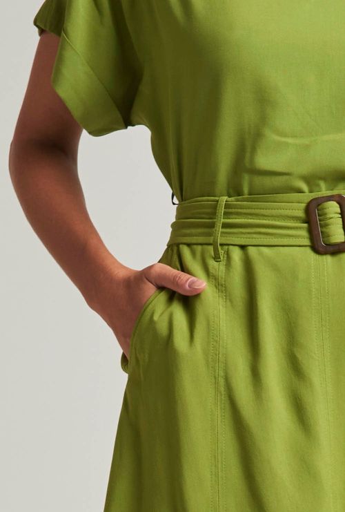Saia Bruny Midi Viscose Certificada Verde