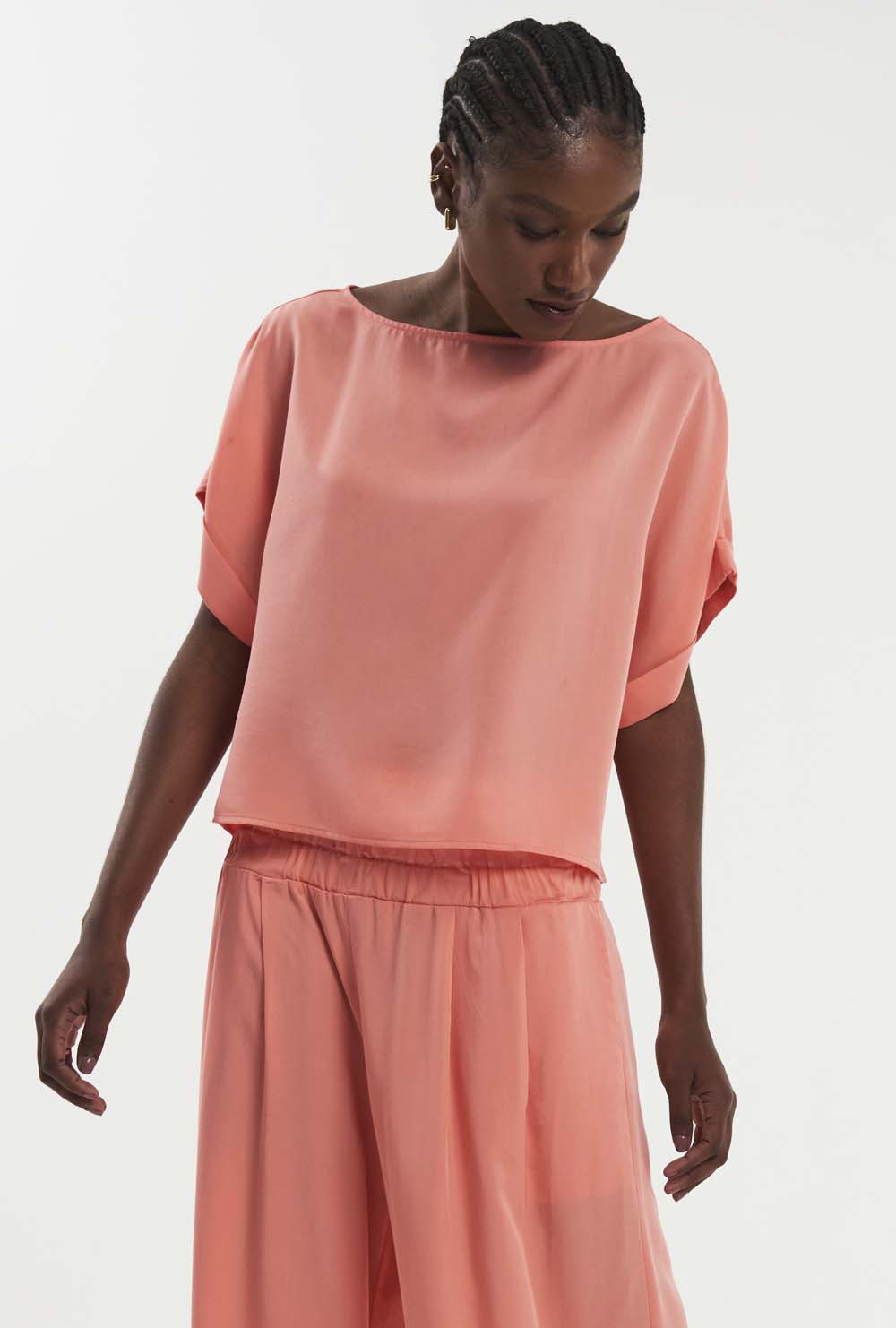 BLUSA KNOT BASIC CORAL