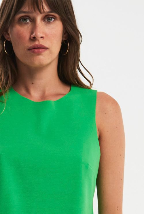Regata Samar Cropped Malha Estruturada Viscose Verde Intenso