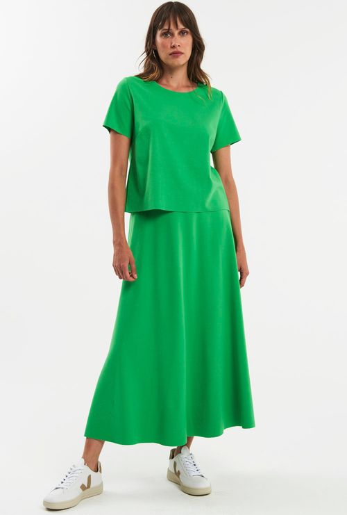Blusa la mona em malha estruturada de viscose verde intenso
