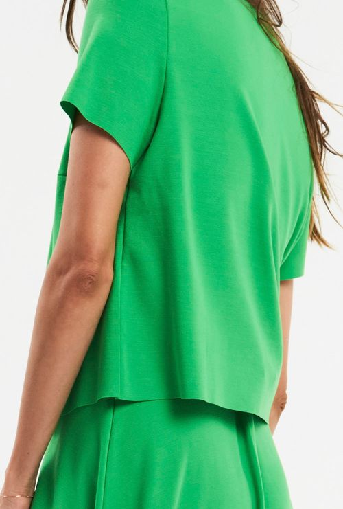 Blusa la mona em malha estruturada de viscose verde intenso