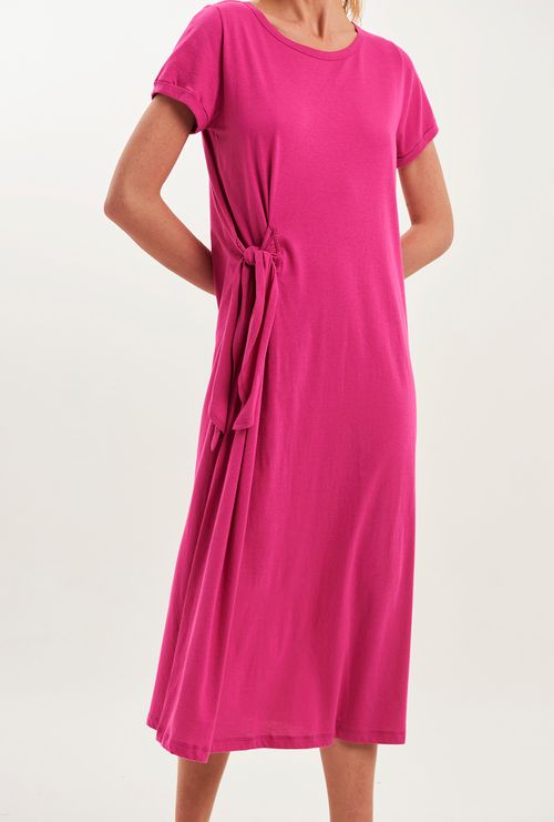 Vestido Bilbao Algodão Certificado Midi Rosa