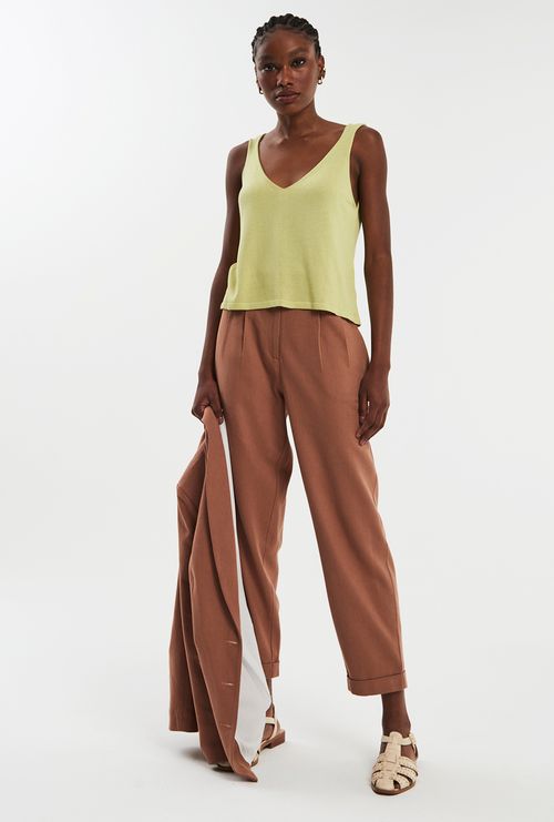 Regata Calgary Tricot Viscose Verde Claro