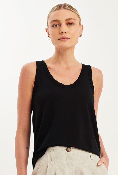 Regata kilauea decote redondo viscose preto