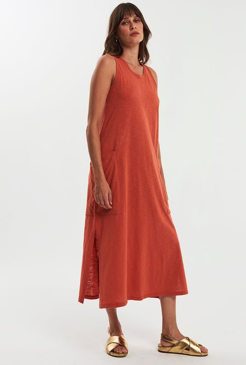 Vestido Midi Arizona Terracota