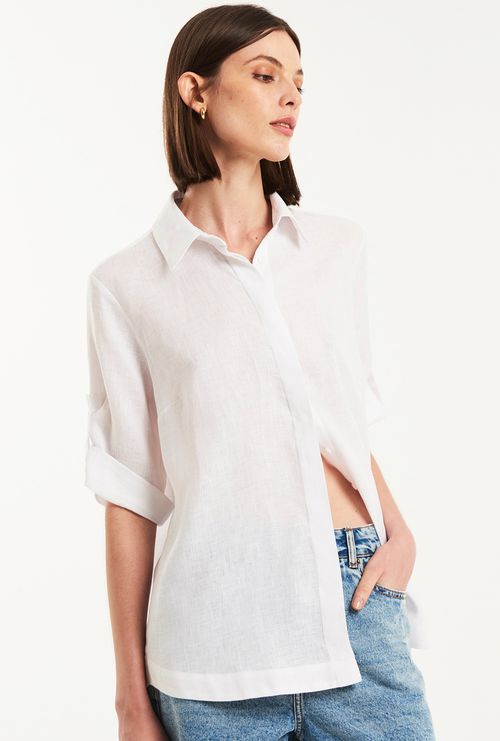 Camisa Spargi 100% Cambraia Linho Branco