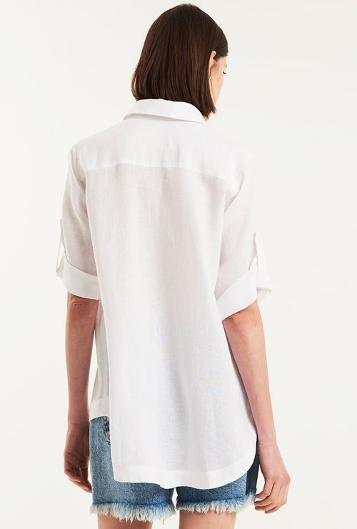 Camisa Spargi 100% Cambraia Linho Branco
