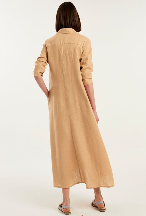 Chemise Alegranza Island 100% Linho Caramelo