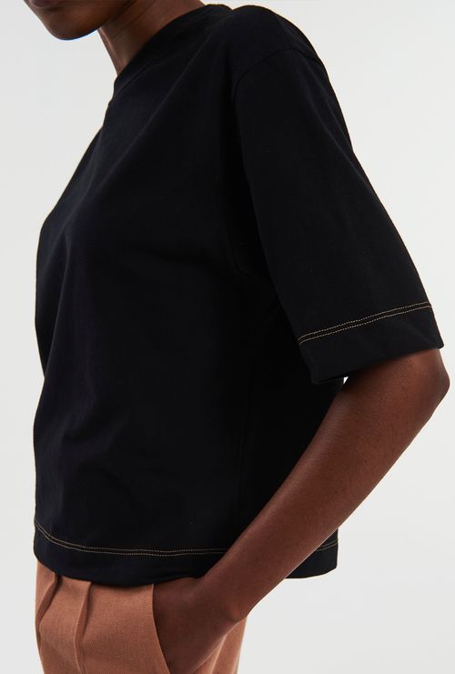 T-shirt Caviana Manga Curta Malha Microwash Preto