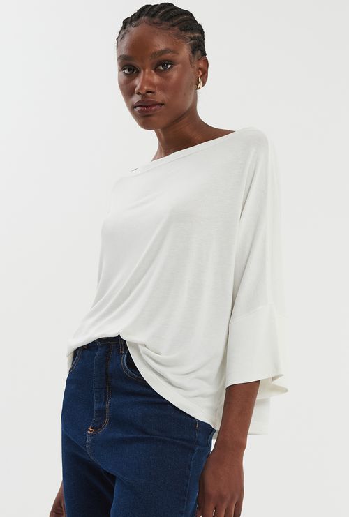 Blusa Organi Malha Tricot Certificado Off White