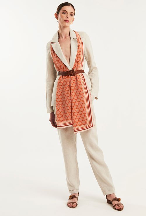 Blazer Adda Alfaiataria 100% Linho Natural