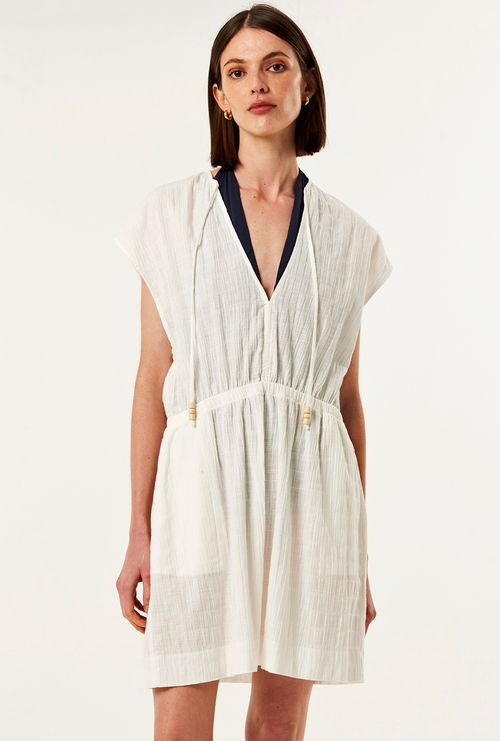 Vestido Willis Decote Profundo Algodão Branco