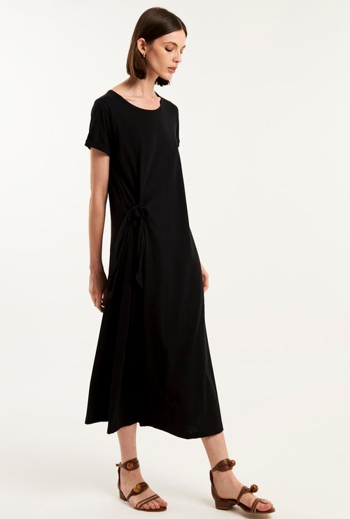 Vestido Bilbao Algodão Certificado Midi Preto