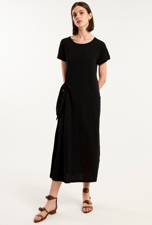 Vestido Bilbao Algodão Certificado Midi Preto