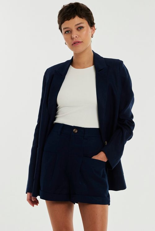 Shorts Marau Bolsos Embutidos Marinho