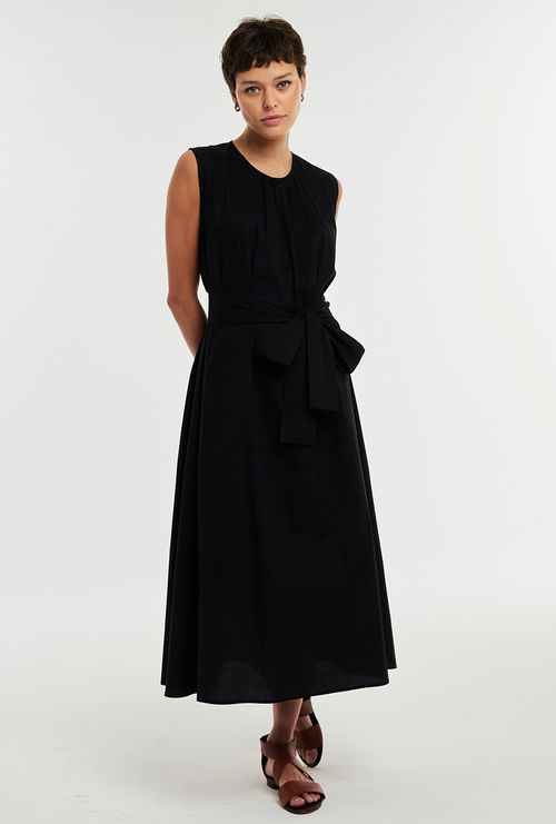 Vestido Midi Evase Tortuga Preto