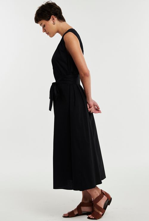 Vestido Midi Evase Tortuga Preto