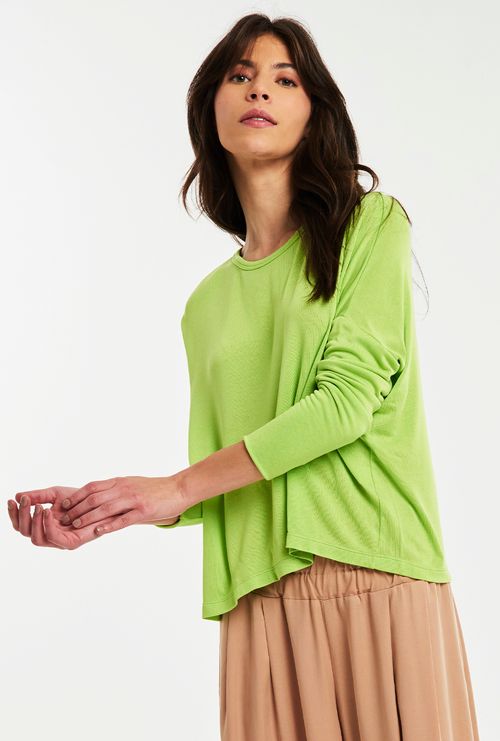 Blusa Badajoz em Viscose Certificada Ampla Verde Limão
