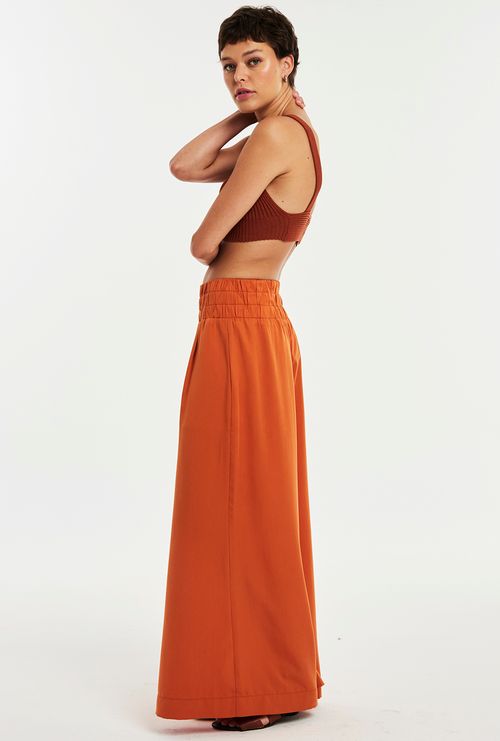 Calça Kalyves Lyocell Pantalona Laranja