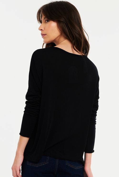 Blusa Badajoz em Viscose Ampla Preta