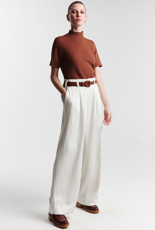 Calça pantalona Rusty natural