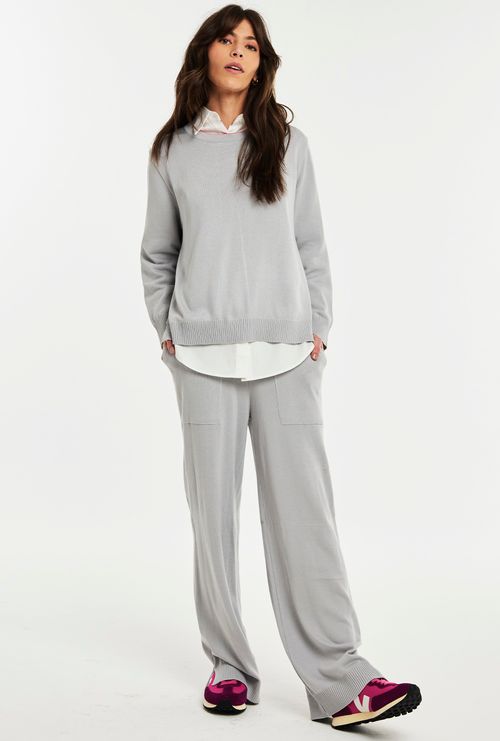 Calça Amorgos Tricot Cordão Cinza