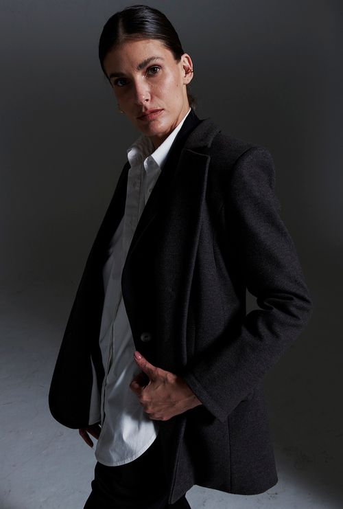Blazer Oversized com Abotoamento Duplo Bansko Grafite