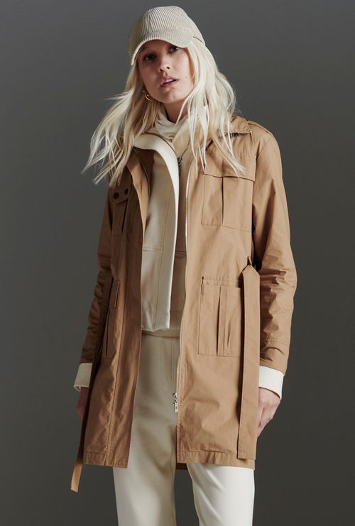 Trench Coat Midi com Bolsos Anamur Caramelo