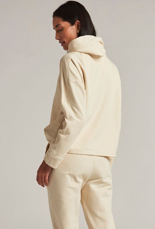 Moletom Hilo Capuz Algodão Felpado Bege