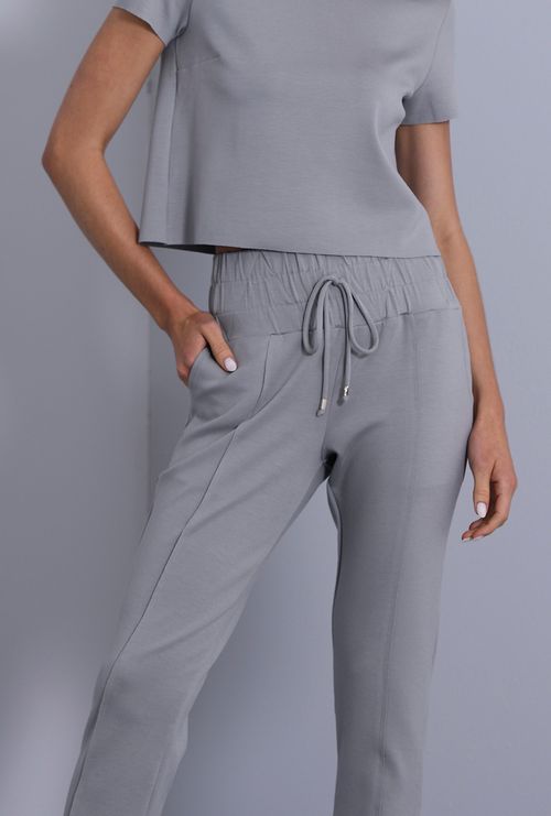 Calça moudania em viscose carrot cinza