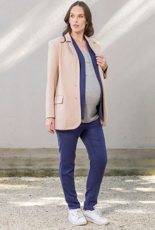 Kimono Gestante Curto Adum Azul Marinho